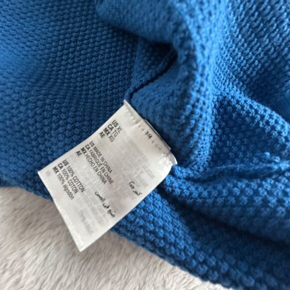 Alfani Mens Blue Quarter-Zip Mock Neck Pullover Sweater XL Cotton Textured Knit - Picture 4 of 8